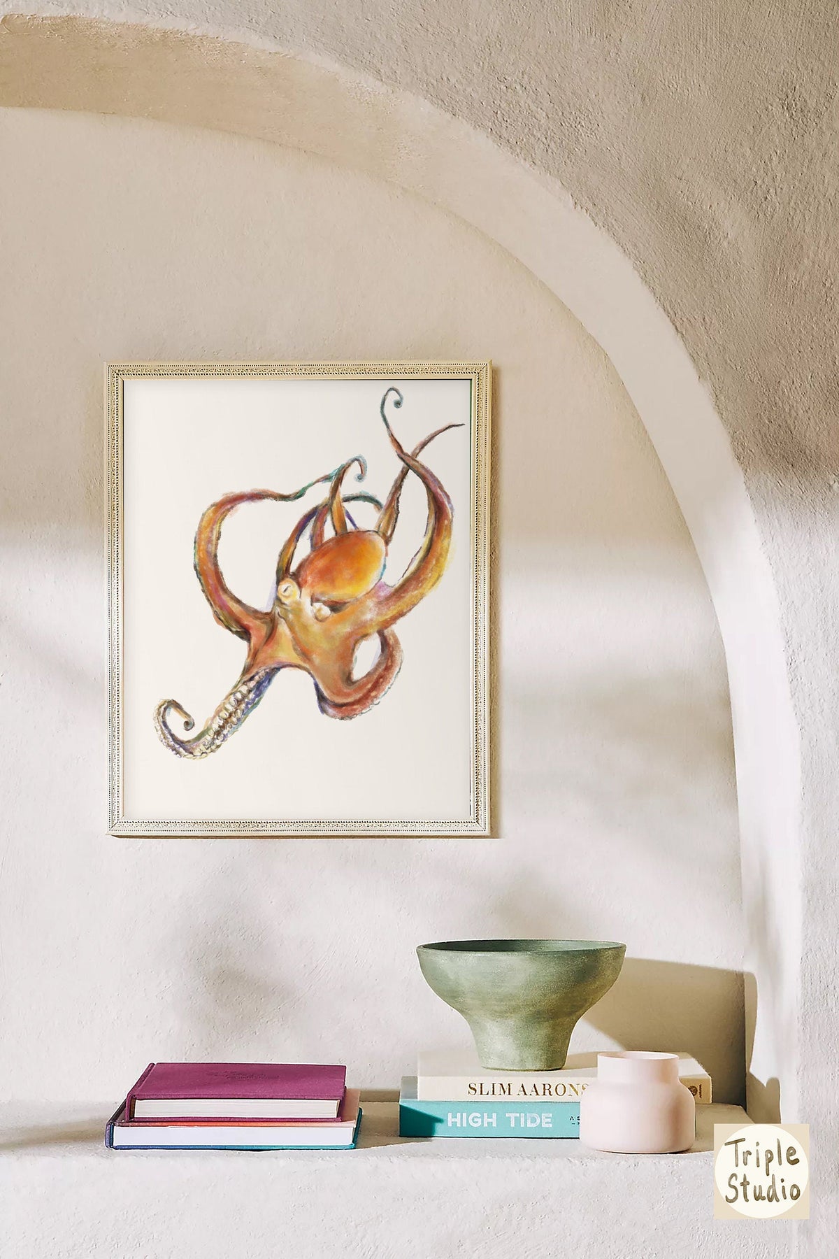 Vibrant Octopus Watercolor Art Print