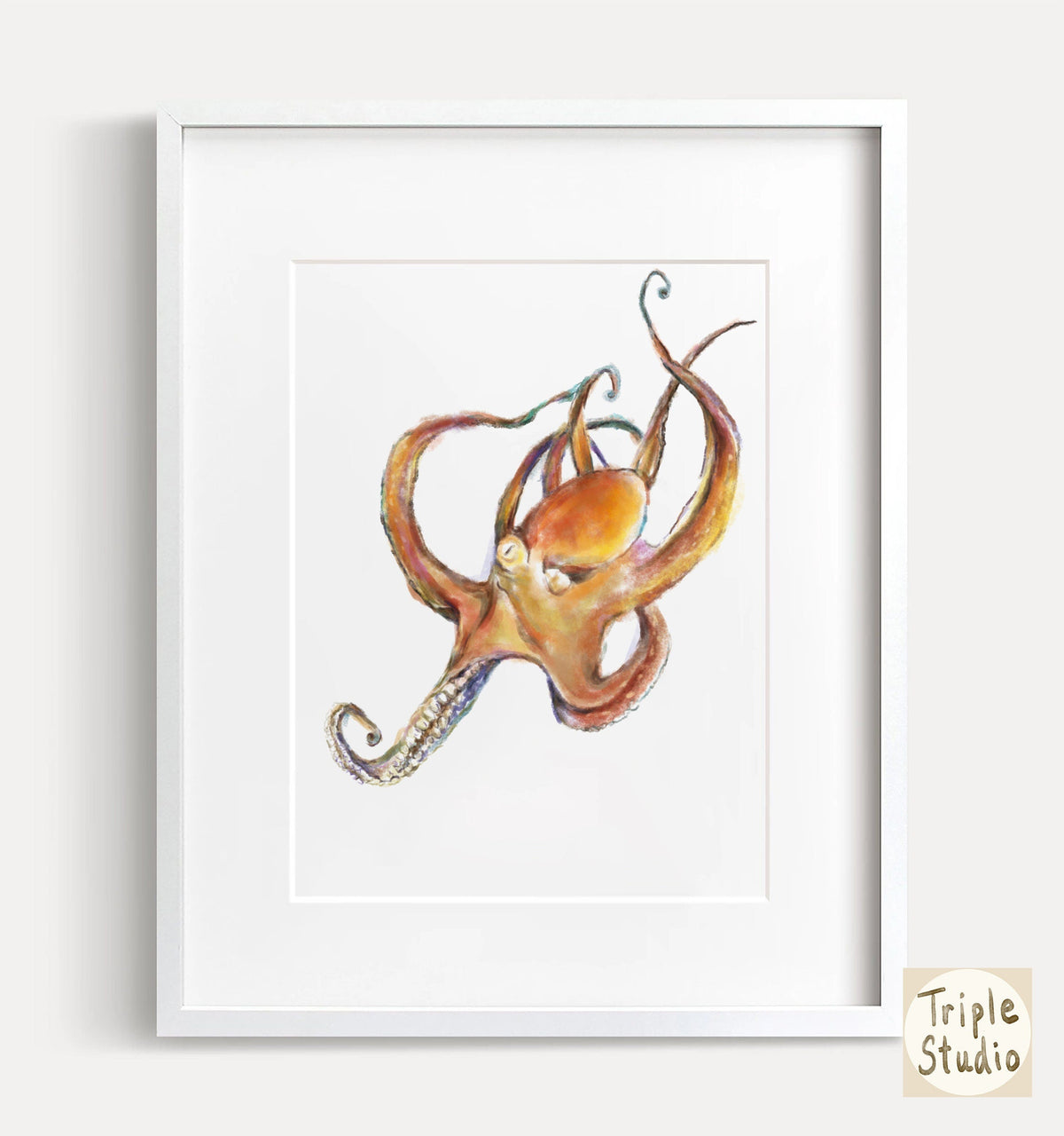 Vibrant Octopus Watercolor Art Print