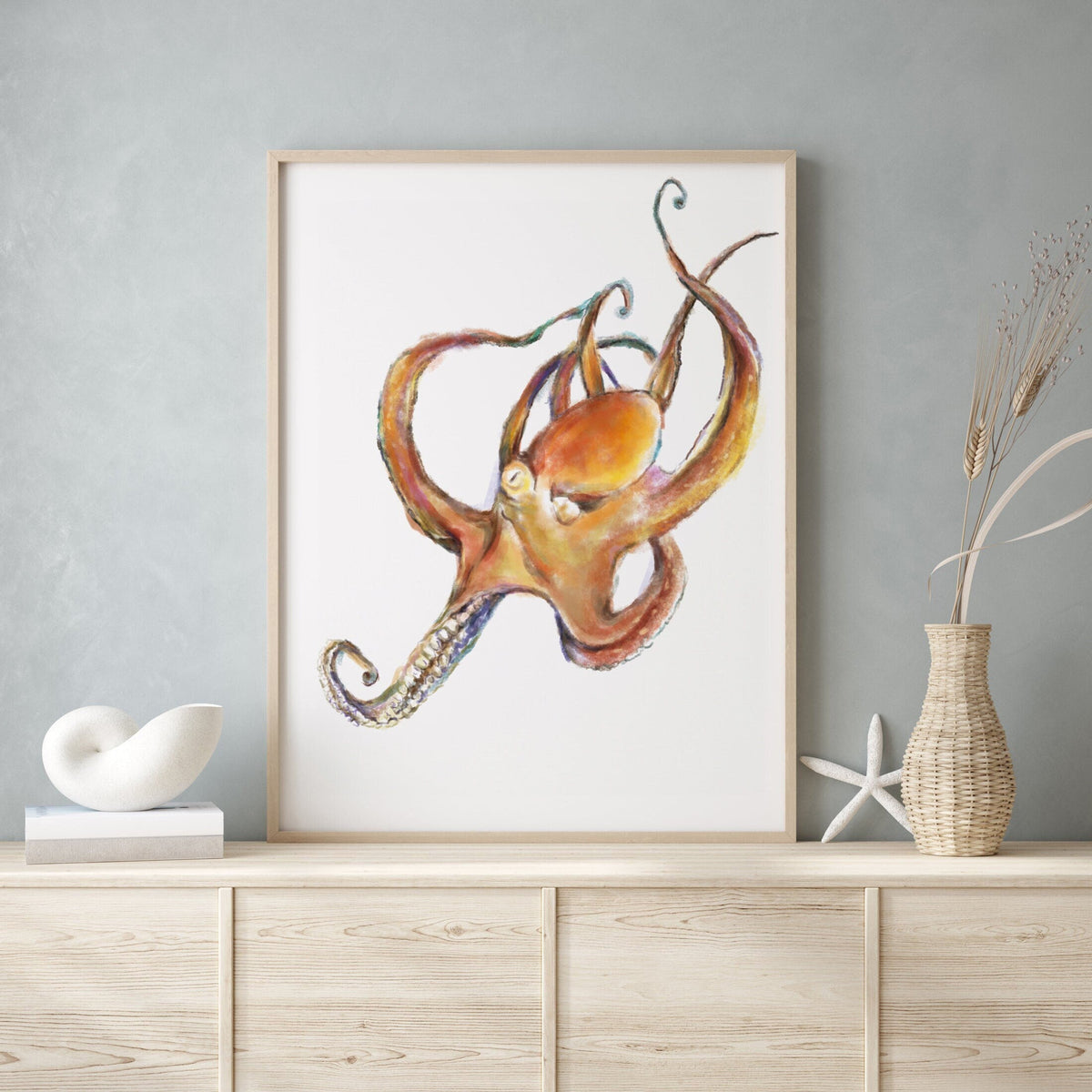 Vibrant Octopus Watercolor Art Print