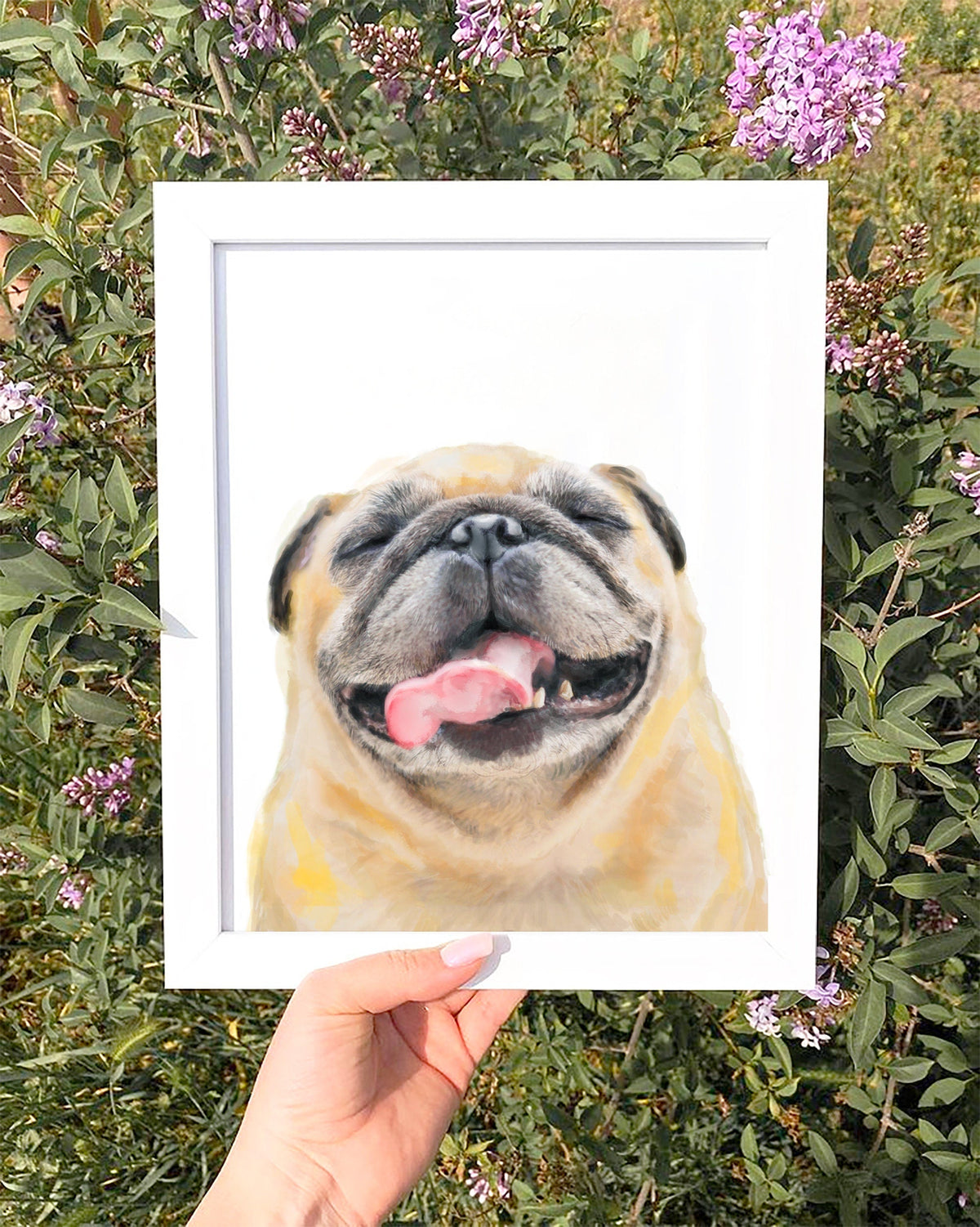 Happy Pug Art Print