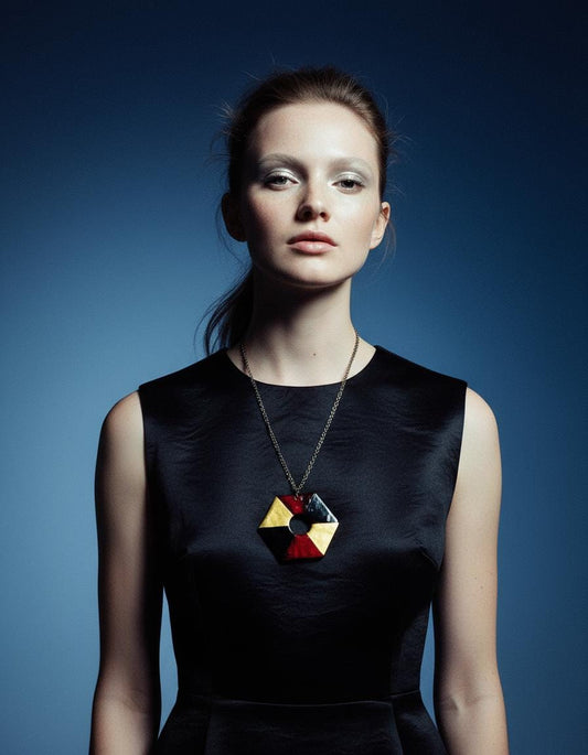Large Hexagon Pendant Necklace Handmade