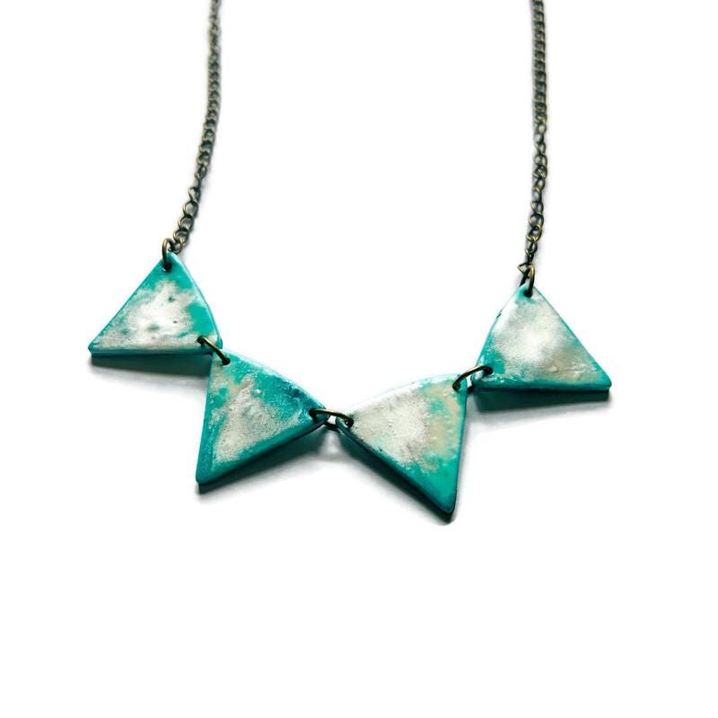 Minimalist Triangle Bead Necklace Handmade