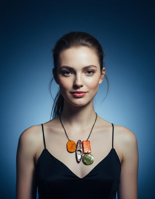 Chunky Bib Statement Necklace with Earthy Bohemian Style