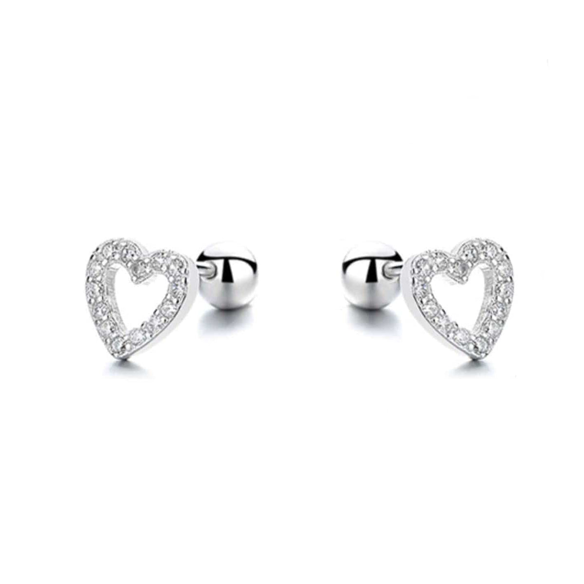 Boucles d'oreilles Coeurs en argent sterling