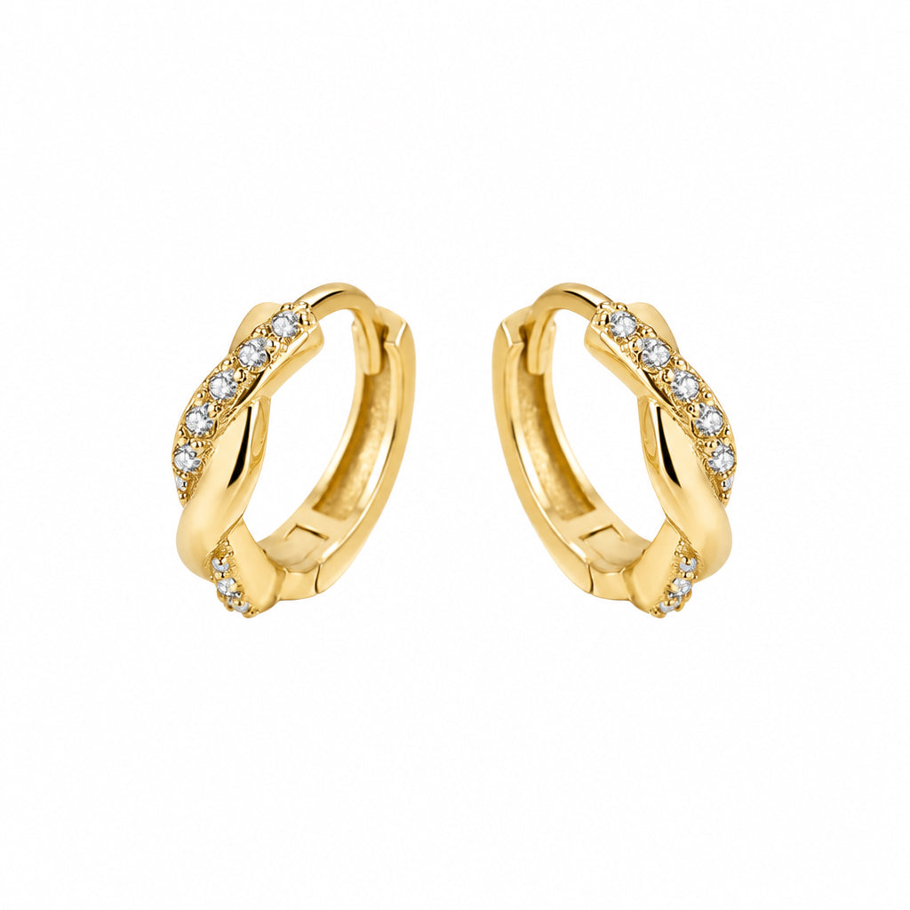 Boucles d'oreilles Huggies Scintillante Torsade en argent sterling
