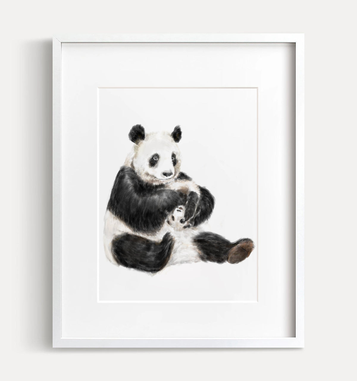 Panda Mom and Cub Art Print