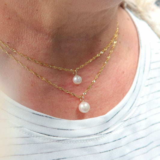 Pendentif perle d'eau douce et ou