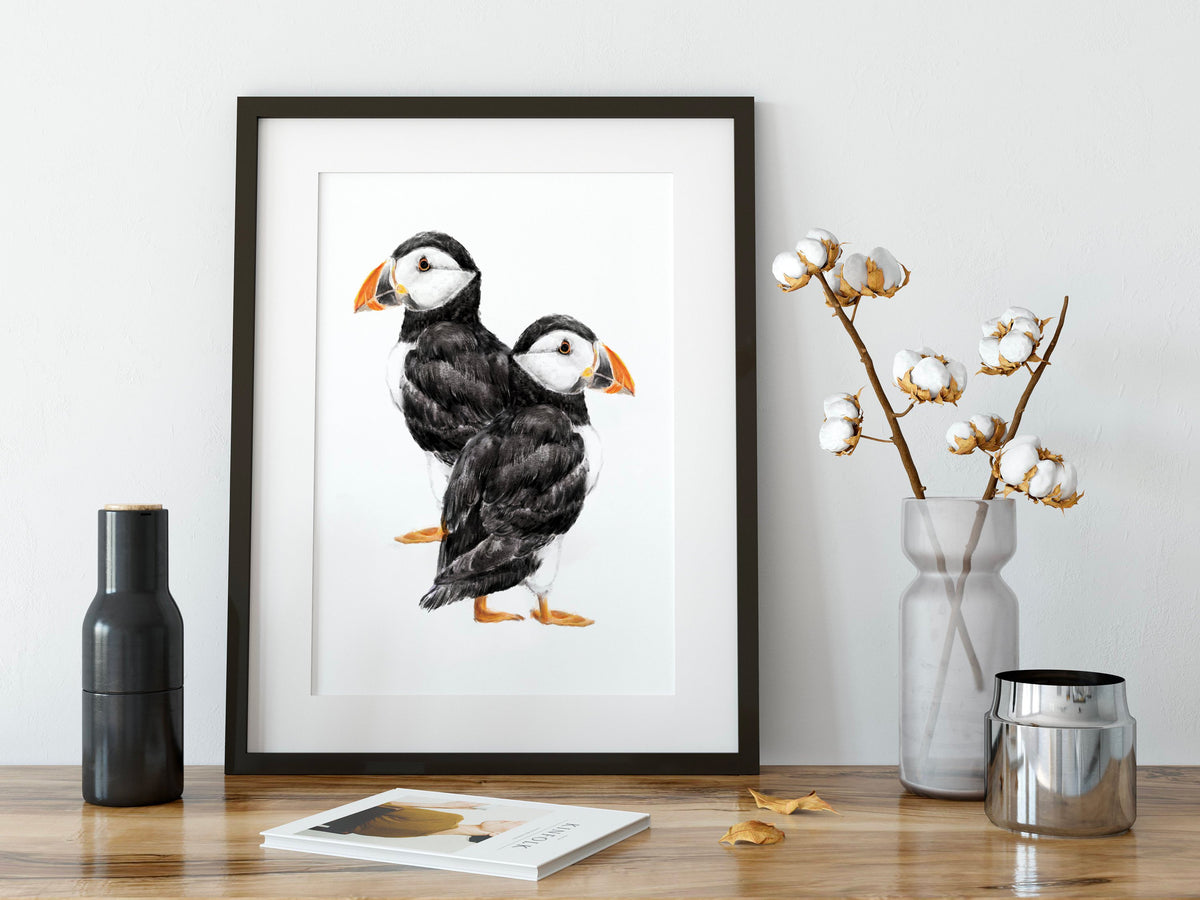 Puffin Watercolor Painting