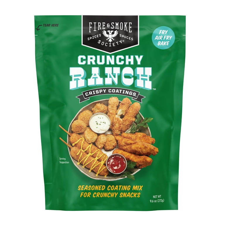 Fire & Smoke Society Crunchy Ranch Chicken Coating Fry Mix, 9.6oz